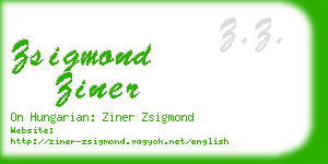 zsigmond ziner business card
